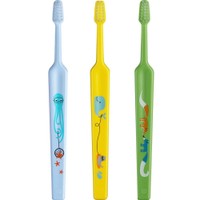 Tepe Kids Mini Extra Soft Toothbrush 0-3 Years 3 Τεμάχια - Μπλε / Κίτρινο / Πράσινο - Οδοντόβουρτσα με Μικρή Κωνική Κεφαλή & Πολύ Μαλακές Ίνες Κατάλληλη για τα Πρώτα Δόντια