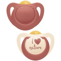 Nuk For Nature Latex Soother 0-6m 2 Τεμάχια - Κόκκινο - Πιπίλα από Φυσικό Καουτσούκ, Κατάλληλη για τη Γνάθο