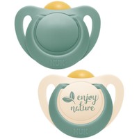 Nuk For Nature Latex Soother 0-6m 2 Τεμάχια - Πράσινο - Πιπίλα από Φυσικό Καουτσούκ, Κατάλληλη για τη Γνάθο