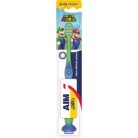 Aim Super Mario Junior Extra Soft Toothbrush 6-13 Years 1 Τεμάχιο - Πράσινο / Μπλε - Παιδική Οδοντόβουρτσα με Πολύ Μαλακές Ίνες με Στρογγυλεμένη Κεφαλή