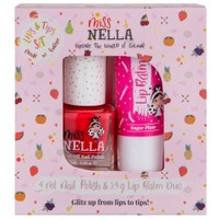 Miss Nella Promo Peel Off Nail Polish Cherry Macaroon 4ml & Lip Balm Sugar Plum 3.4g - Μη Τοξικό Βερνίκι Νυχιών με Βάση το Νερό & Ενυδατικό Βάλσαμο Χειλιών