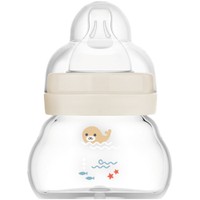 Mam Feel Good Premium Glass Baby Bottle 0m Κωδ 380SUc, 90ml - Κρεμ - Γυάλινο Μπιμπερό με Θηλή Σιλικόνης με Πολύ Μικρή Ροή
