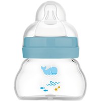 Mam Feel Good Premium Glass Baby Bottle 0m Κωδ 380SBc, 90ml - Μπλε - Γυάλινο Μπιμπερό με Θηλή Σιλικόνης με Πολύ Μικρή Ροή
