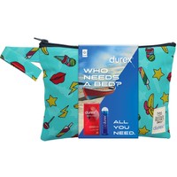 Durex Promo Sensitive Condoms 12 Τεμάχια & Classic H2O Lube 50ml & Δώρο Νεσεσέρ 1 Τεμάχιο - Turquoise - Λεπτά Προφυλακτικά για Καλύτερη Αίσθηση με Κανονική Εφαρμογή & Ελαφρύ Λιπαντικό με Βάση το Νερό