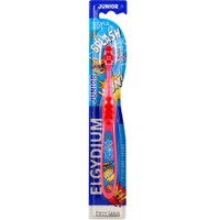 Elgydium Junior Racoon Soft Toothbrush 1 Τεμάχιο - Κόκκινο - Μαλακή Οδοντόβουρτσα με τον Ήρωα Μασκοφόρο Ρακούν για Παιδιά από 7 Έως 12 Ετών