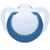 Nuk Star Silicone Soothre 18-36m, 1 Τεμάχιο - Μπλε - Ορθοδοντική Πιπίλα Σιλικόνης με Θήκη