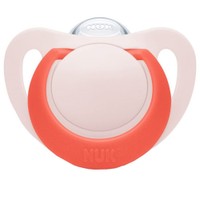 Nuk Star Silicone Soothre 18-36m, 1 Τεμάχιο - Κόκκινο - Ορθοδοντική Πιπίλα Σιλικόνης με Θήκη
