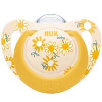 Nuk Star Silicone Soother 18-36m 1 Τεμάχιο - Πορτοκαλί - Ορθοδοντική Πιπίλα Σιλικόνης με Θήκη