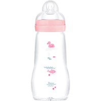 Mam Feel Good Premium Glass Bottle 2m+, Κωδ 375SG, 260ml - Ροζ - Γυάλινο Μπιμπερό με Θηλή Σιλικόνης Μεσαίας Ροής