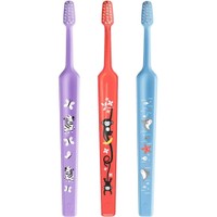 TePe Mini Extra Soft 0-6 Years Toothbrush 3 Τεμάχια - Λιλά / Κοραλί / Γαλάζιο - Παιδική Οδοντόβουρτσα με Κωνική Κεφαλή & Αποστρογγυλεμένες Ίνες