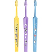 TePe Mini Extra Soft 0-6 Years Toothbrush 3 Τεμάχια - Κίτρινο / Λιλά / Γαλάζιο - Παιδική Οδοντόβουρτσα με Κωνική Κεφαλή & Αποστρογγυλεμένες Ίνες