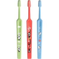 TePe Mini Extra Soft 0-6 Years Toothbrush 3 Τεμάχια - Πράσινο / Κοραλί / Γαλάζιο - Παιδική Οδοντόβουρτσα με Κωνική Κεφαλή & Αποστρογγυλεμένες Ίνες