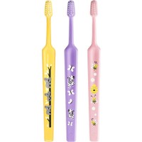 TePe Mini Extra Soft 0-6 Years Toothbrush 3 Τεμάχια - Κίτρινο / Λιλά / Ροζ - Παιδική Οδοντόβουρτσα με Κωνική Κεφαλή & Αποστρογγυλεμένες Ίνες