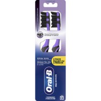 Oral-B Promo Pro 3D White Charcoal Medium Toothbrush 2 Τεμάχια - Μωβ - Χειροκίνητη Οδοντόβουρτσα με Μεσαίας Σκληρότητας Ίνες για Βαθύ Καθαρισμό & Λεύκανση με Ίνες από Ενεργό Άνθρακα