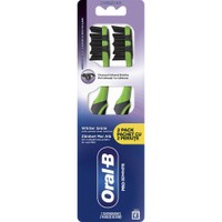 Oral-B Promo Pro 3D White Charcoal Medium Toothbrush 2 Τεμάχια - Πράσινο - Χειροκίνητη Οδοντόβουρτσα με Μεσαίας Σκληρότητας Ίνες για Βαθύ Καθαρισμό & Λεύκανση με Ίνες από Ενεργό Άνθρακα