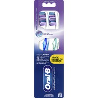 Oral-B Promo Pro 3D White Advanced Medium Toothbrush 2 Τεμάχια - Μπλε / Πετρόλ - Χειροκίνητη Οδοντόβουρτσα με Μεσαίας Σκληρότητας Ίνες για Φυσική Λεύκανση & Βαθύ Καθαρισμό
