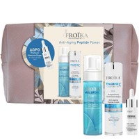 Froika Promo Anti-Aging Peptide Power Hyaluronic Foam 200ml & Hyaluronic C Micro 50ml & Δώρο Premium Intensive Drops 10ml & Δώρο Μώβ Νεσεσέρ 1 Τεμάχιο - Ενυδατικός Αφρός Καθαρισμού Καθημερινής Χρήσης & Αντιγηραντική Κρέμα με Πεπτίδια Υαλουρονικό Οξύ & Βιταμίνη C & Εντατικές Σταγόνες που Μειώνουν την Εμφάνιση Λεπτών Γραμμών & Ρυτίδων