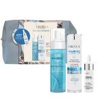 Froika Promo Anti-Aging Peptide Power Hyaluronic Foam 200ml & Hyaluronic C Micro 50ml & Δώρο Premium Intensive Drops 10ml & Δώρο Μπλε Νεσεσέρ 1 Τεμάχιο - Ενυδατικός Αφρός Καθαρισμού Καθημερινής Χρήσης & Αντιγηραντική Κρέμα με Πεπτίδια Υαλουρονικό Οξύ & Βιταμίνη C & Εντατικές Σταγόνες που Μειώνουν την Εμφάνιση Λεπτών Γραμμών & Ρυτίδων