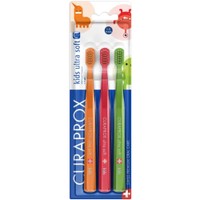 Curaprox Kids CS 5500 Ultra Soft Toothbrush 4-12 Years 3 Τεμάχια - Παιδικές Οδοντόβουρτσες με Μικρή Κεφαλή & Εξαιρετικά Μαλακές Ίνες