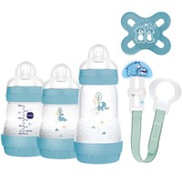 Mam Promo Welcome to the World Newborn Gift Set 0m+, Κωδ 660Gc 1 Τεμάχιο - Μπλε 2 - Βρεφικό Σετ με 3 Μπιμπερό & 1 Πιπίλα & 1 Κορδέλα Στήριξης Πιπίλας