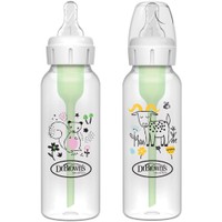 Dr. Brown’s Promo Anti-colic Options+ Spit-up, Burping & Gas 0m+ Κωδ SB82042, 500ml (2x250ml) - Goat/Squirrel - Πλαστικό Μπιμπερό Ειδικά Σχεδιασμένο για να Μειώνει τους Κολικούς & τις Παλινδρομήσεις που Προκαλεί το Τάισμα στα Βρέφη