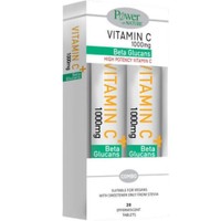 Power Health Promo High Potency Vitamin C 1000mg with Beta Glucans 40 Effer.tabs (2x20 Effer.tabs) - Συμπλήρωμα Διατροφής με Βιταμίνη C Υψηλής Ισχύος & Β-Γλυκάνες για Ενίσχυση του Ανοσοποιητικού με Γεύση Πορτοκάλι