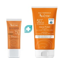 Σετ Avene B-Protect Cream for Face - Neck Spf50+, 30ml & Intense Protect Fluid for Face - Body Spf50+, 150ml - Αντηλιακή Κρέμα Προσώπου - Λαιμού Πολύ Υψηλής Προστασίας με Χρώμα, Κατάλληλη για Ευαίσθητες Επιδερμίδες & Αντηλιακό Γαλάκτωμα Προσώπου - Σώματος Πολύ Υψηλής Προστασίας, Κατάλληλο για Όλη την Οικογένεια