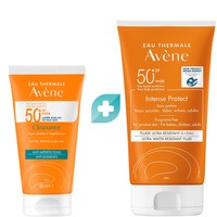 Σετ Avene Cleanance TriAsorB Spf50+, 50ml & Intense Protect Fluid for Face - Body Spf50+, 150ml - Αντηλιακό Προσώπου - Λαιμού Πολύ Υψηλής Προστασίας για το Ευαίσθητο - Λιπαρό Δέρμα με Ατέλειες & Αντηλιακό Γαλάκτωμα Προσώπου - Σώματος Πολύ Υψηλής Προστασίας, Κατάλληλο για Όλη την Οικογένεια