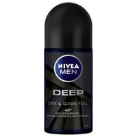 Nivea Men Deep Black Carbon Dry & Clean Feel 48h Deo Roll-On 50ml - Ανδρικό Αποσμητικό 48ωρης Προστασίας