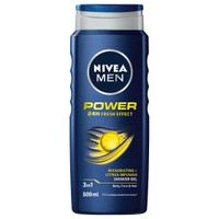 Nivea Men Shower Gel Power 24h Fresh Effect Invigorating & Citrus Infusion 500ml - Ανδρικό Αφρόλουτρο για Σώμα, Πρόσωπο & Μαλλιά με Εκχύλισμα Μέντας