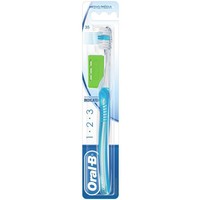 Oral-B 123 Indicator Medium Toothbrush 35mm 1 Τεμάχιο - Γαλάζιο - Χειροκίνητη Οδοντόβουρτσα με Μέτριες Ίνες