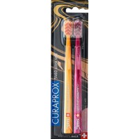 Curaprox 5460 Ultra Soft Toothbrush Marble Edition Κίτρινο - Ροζ 2 Τεμάχια - Οδοντόβουρτσα με Πολύ Μαλακές Ίνες