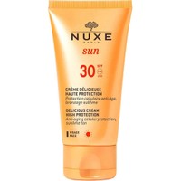Nuxe Sun Face Cream Spf30, 50ml - Αντηλιακή Κρέμα Προσώπου  Κρεμώδης Υφής που Προσφέρει Διπλή Προστασία Από τις Ακτίνες UVA & UVB