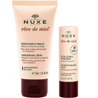 Nuxe Promo Reve de Miel Hand - Nail Cream 30ml & Lip Moisturising Stick 4g - Κρέμα για Ξηρά - Ταλαιπωρημένα Χέρια Κατάλληλη για Νύχια & Ενυδατικό Stick για Ξηρά Χείλη