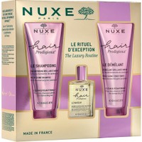 Nuxe Promo Hair Prodigieux High Shine Shampoo 200ml & Conditioner 200ml & Pre Shampoo Nourishing Mask 30ml - Απαλό Αρωματικό Σαμπουάν με Εκχύλισμα Ροζ Καμέλιας για Θρέψη & Λάμψη & Κρέμα Αναδόμησης & Αρωματική Μάσκα Θρέψης για Πριν το Λούσιμο για Ξηρά Μαλλιά, Εντατική Θρέψη & Μεταξένια Υφή