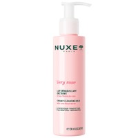 Nuxe Very Rose Creamy Cleansing Milk 200ml - Κρεμώδες Γαλάκτωμα Καθαρισμού με Ροδόνερο για Κάθε Τύπο Επιδερμίδας για Πρόσωπο & Μάτια με Αντλία