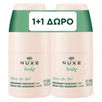 Nuxe Promo Body Reve de the Fresh-Feel 24h Deodorant 100ml (2x50ml) - Αποσμητικό 24ωρης Προστασίας για Όλους τους Τύπους Δέρματος