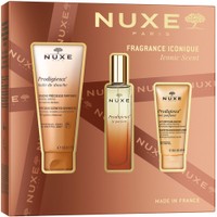 Nuxe Promo Prodigieux Le Parfum Eau De Parfum 30ml & Precious Scented Shower Oil 100ml & Scented Body Lotion 30ml - Αισθησιακό Γυναικείο Άρωμα με Νότες Άνθους Πορτοκαλιάς, Μανόλιας & Βανίλιας & Αρωματικό Αφρόλουτρο Σώματος & Ενυδατική Lotion που Φωτίζει την Επιδερμίδα & Αφήνει Ένα Σατινέ Φινίρισμα