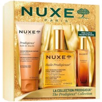 Nuxe Promo Prodigieux Shower Oil 100ml & Huile Oil 100ml & Le Parfum Eau De Parfum 15ml & Δώρο Pouch Χρυσό Χρώμα 1 Τεμάχιο - Αρωματικό Αφρόλουτρο Σώματος & Πολυχρηστικό Ξηρό Λάδι για Πρόσωπο, Σώμα & Μαλλιά & Υπέροχο Αισθησιακό Γυναικείο Άρωμα