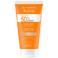Avene Cream Solaire Tinted Spf50+, 50ml - Αντηλιακή Κρέμα Προσώπου Λαιμού με Χρώμα Πολύ Υψηλής Προστασίας, για το Ξηρό Ευαίσθητο Δέρμα