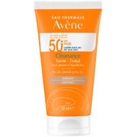 Avene Cleanance Solaire Tinted Spf50+, 50ml - Αντηλιακό Προσώπου Λαιμού με Χρώμα, Πολύ Υψηλής Προστασίας για το Ευαίσθητο Λιπαρό Δέρμα με Ατέλειες