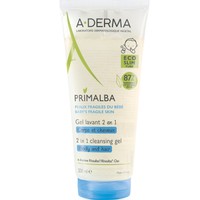 A-Derma Primalba Cleansing 2in1 Body & Hair Gel 200ml  - Gel Καθαρισμού 2 σε 1 που Σέβεται το Εύθραυστο Δέρμα & Καθαρίζει Απαλά Σώμα & Μαλλιά του Μωρού