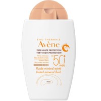 Avene Very High Protection Spf50+ Tinted Mineral Fluid 40ml - Λεπτόρρευστη Αντηλιακή Κρέμα Προσώπου με Χρώμα Πολύ Υψηλής Προστασίας με Φυσικά Φίλτρα για Επιδερμίδες μη Aνεκτικές σε Xημικά Φίλτρα