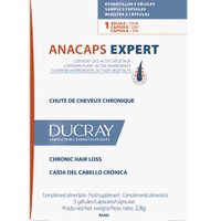 Ducray Anacaps Expert 30caps - Συμπλήρωμα Διατροφής Πολυβιταμινών, Μετάλλων & Ιχνοστοιχείων με Φυτικά Εκχυλίσματα Κατάλληλο για Χρόνια Τριχόπτωση