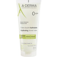 A-Derma 3in1 Hydrating Shower Cream 200ml - Κρέμα Ντους που Καθαρίζει Απαλά, Προστατεύει & Ενυδατώνει το Ευαίσθητο Δέρμα για Όλη την Οικογένεια
