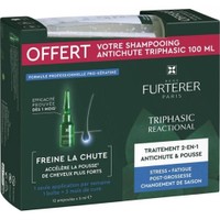 Rene Furterer Promo Triphasic Reactional Anti-Hair Loss & Growth 2in1 Treatment 60ml (12vialsx5ml) & Anti-Hair Loss Stimulating Shampoo 100ml - Αγωγή 2 σε 1 Κατά της Αντιδραστικής Τριχόπτωσης & για Ενίσχυση της Ανάπτυξης των Μαλλιών & Τονωτικό Σαμπουάν Κατά Αντιδραστικής & Προοδευτικής Τριχόπτωσης