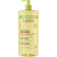 A-Derma Exomega Control Emollient Anti - Scratching Shower Oil 1000ml - Θρεπτικό Μαλακτικό Έλαιο Καθαρισμού Κατά του Αισθήματος Κνησμού για Ξηρό Δέρμα με Τάση Ατοπικού Εκζέματος