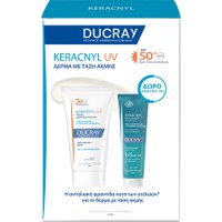 Ducray Promo Keracnyl UV Anti-Blemish Fluid SPf50+, 50ml & Keracnyl Face & Body Foaming Gel 100ml - Λεπτόρρευστη Κρέμα Κατά των Ατελειών Πολύ Υψηλής Προστασίας & Αφρίζον Τζελ Καθαρισμού Προσώπου & Σώματος για Λιπαρό Δέρμα