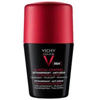 Vichy Homme Clinical Control 96h Detranspirant Anti-Odor Deodorant Roll-on 50ml - Ανδρικό Υποαλλεργικό Αποσμητικό Κατά του Ιδρώτα & της Κακοσμίας για Ευαίσθητες Επιδερμίδες