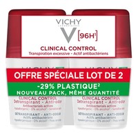 Vichy Promo Clinical Control 96h Roll-On Deodorant 100ml (2x50ml) - Υποαλλεργικό Αποσμητικό Κατά της Κακοσμίας Κατάλληλο για Ευαίσθητο Δέρμα